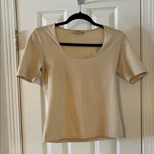 Elegant Cream Short Sleeve Top